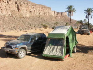 Aart Kok Zambezi tenttrailer vouwwagen tent in Marokko
