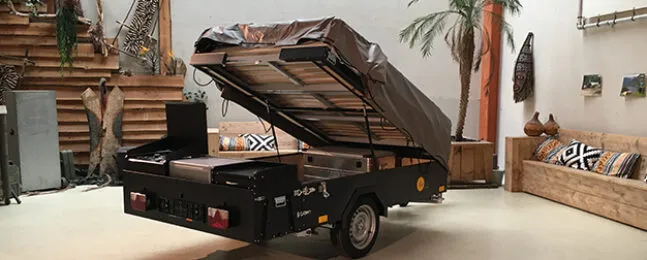 Aart Kok vouwwagen met Laden en Lossen met loungebank