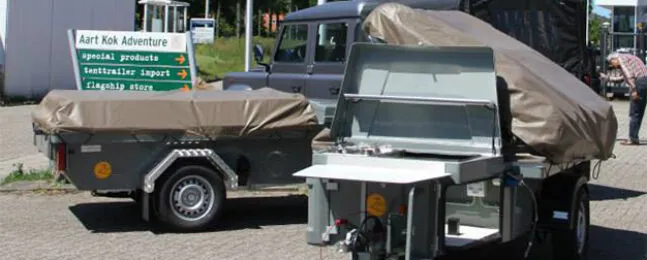 Zambezi tenttrailer bij Aart Kok Adventure service centre in Heemstede