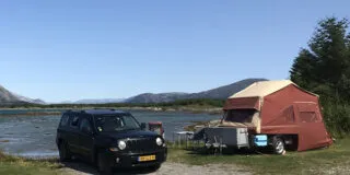 Aart Kok Zambezi tenttrailer op camping in Noorwegen