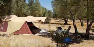 Aart Kok River Lodge vouwwagen beige/bordeaux in Spanje