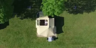 Zambezi River Lodge tenttrailer met panoramadak vanuit de lucht